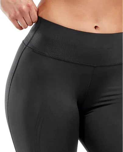Vista 3 de 2XU Mallas de compresión Force de tiro medio para mujer con cintura plana y ancha para entrenamiento y fitness, negronero, talla M