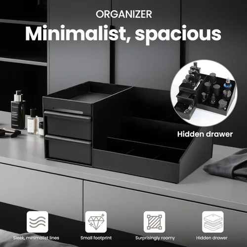 Vista 3 de Organizador de colonia para hombre, organizadores de baño, organizador para hombres, soporte para colonia, bandeja de perfume, soporte de perfume