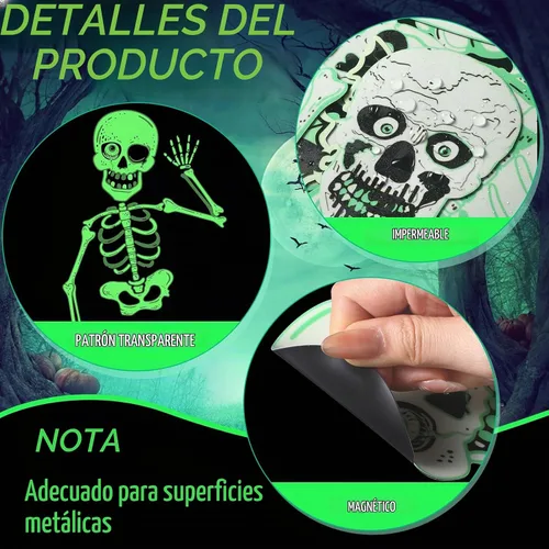 Vista 4 de Copkim 20 imanes de murciélagos fantasma de esqueleto brillante