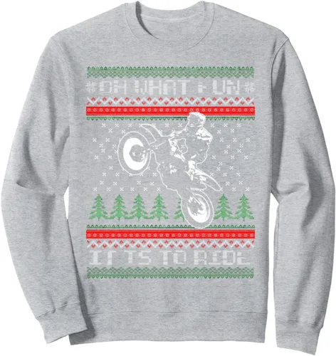 Vista 3 de Funny Motocross feo Navidad suéteres sudadera