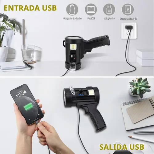 Vista 4 de Foco recargable con trípode de 100000 lúmenes
