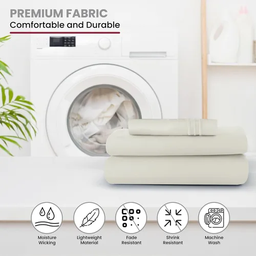 Vista 301 de LUX Décor - Juego de sábanas Twin de microfibra ultrasuave de 3 piezas con sábana encimera, sábana bajera de 16 pulgadas de profundidad y funda