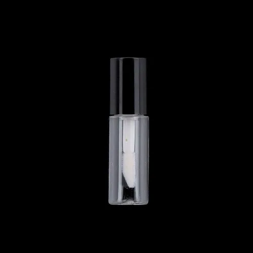 Vista 9 de Caja de 45 paquetes, tubos vacíos de plástico transparente para brillo de labios, contenedor de botella de bálsamo labial, negro, transparente, 0.04