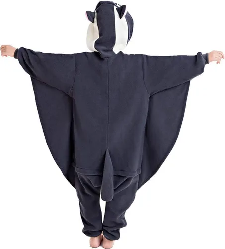 Vista 4 de CANASOUR – Pijama de poliéster para disfraz de Halloween para niños Ardilla Voladora Gris