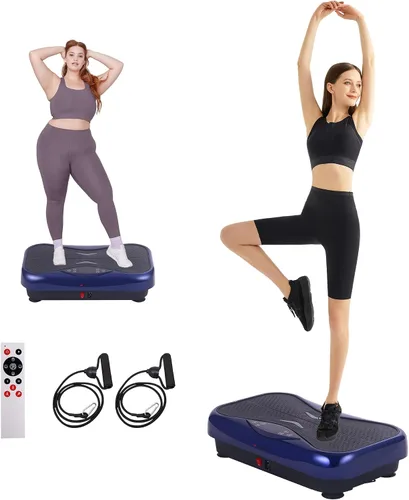 Vista 11 de Whole Body Vibration Plate Exercise Machine – Power Vibrating Plate for Lymphatic Drainage Weight Loss, Shake Plate Exercise Platform with Touch