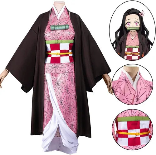 Vista 2 de Conjunto de cosplay de anime, disfraz de kimono, para adultospelucas, una variedad de estilos para elegir