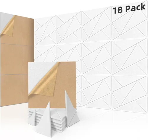 Vista 12 de Art3dwallpanels Paquete de 12 Paneles Acústicos de 12" X 12" Paneles de Pared Insonorizantes Autoadhesivos Amortiguadores de Sonido, Decoración