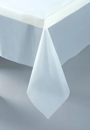 Vista 4 de Mantel rectangular de plástico sólido transparente (54 x 108 pulgadas), 1 unidad, diseño elegante y calidad premium, ideal para fiestas, eventos