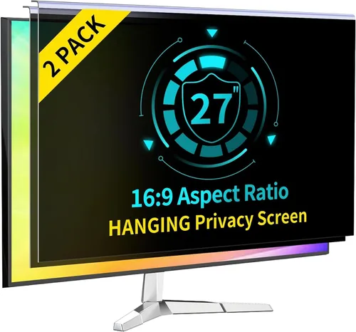 Vista 15 de Paquete de 2 filtros de pantalla de privacidad de computadora de 24 pulgadas para monitor 16:9, anti-luz azul, anti-UV, bloqueo de luz azul