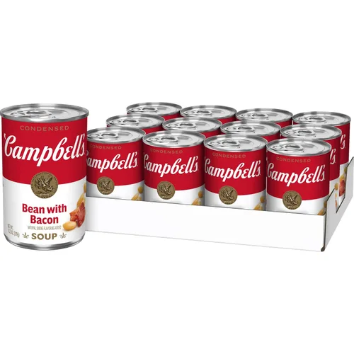 Vista 8 de Campbell's - Sopa condensada de frijol con tocino, sabor natural ahumado añadido, lata de 11.25 oz
