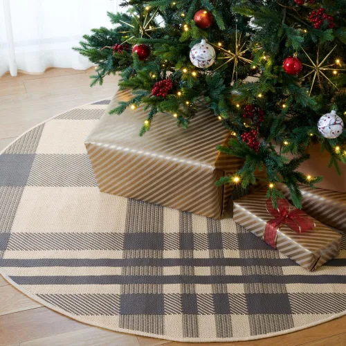 Vista 5 de SAFAVIEH Alfombra Lavable para Exteriores Colección Courtyard - 2'3" x 4', Beige y Azul, Patrón a Cuadros, No Desprende Pelusa y Fácil Limpieza