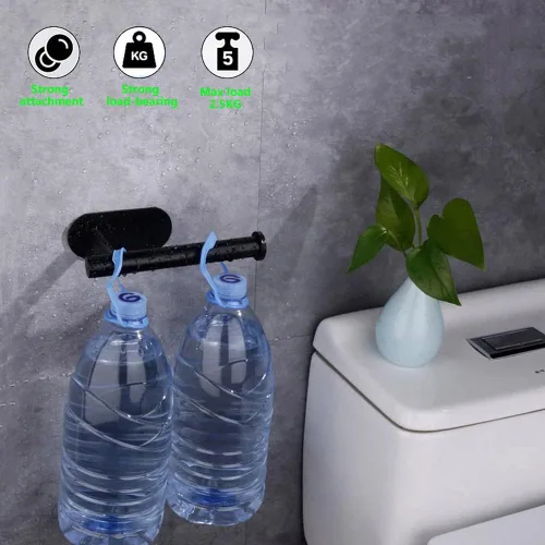 Vista 8 de WYSE Soporte de papel higiénico negro autoadhesivo, soporte para papel higiénico para baño, portarrollos de papel higiénico, acero inoxidable SUS304
