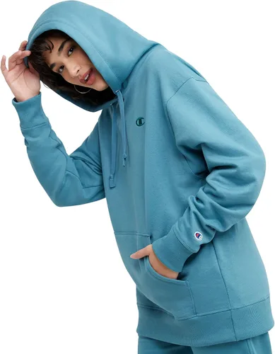 Vista 3 de Champion Powerblend - Sudadera con capucha de vellón de gran tamaño para mujer, Rojo