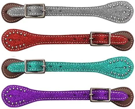Vista 3 de Showman Correas de cuero con purpurina para mujer