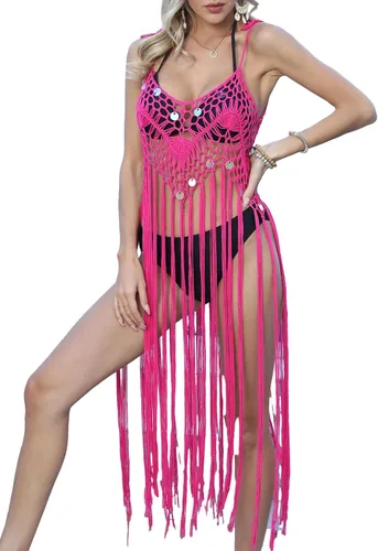 Vista 10 de CXINS traje de baño sexy de encaje hecho a mano con borla de ganchillo para mujer 01 Negro