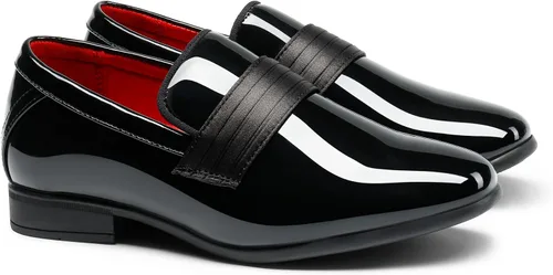 Vista 3 de Bruno Marc Zapatos de esmoquin formales para niño, mocasines sin cordones