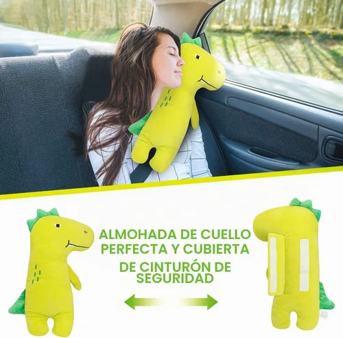 Vista 4 de Farochy Almohada de automóvil para niños, funda de cinturón de seguridad de dinosaurio, almohada para cinturón de seguridad de automóvil, fundas