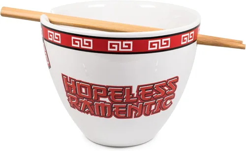 Vista 2 de Bowl Bop Hopeless - Juego de vajilla de cerámica japonesa Ramentic Incluye cuenco de fideos ramen de 16 onzas y palillos de madera Juego