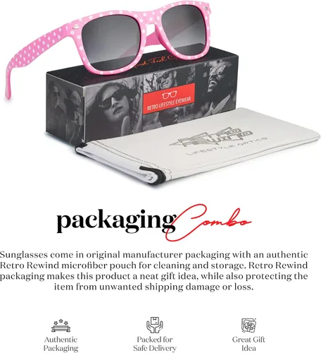 Vista 5 de Retro Rewind Gafas de sol vintage a la moda de lunares para mujer UV400