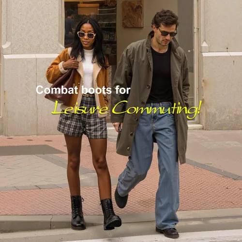Vista 9 de Vepose - Botas de combate para mujer con puntera corta, cordones clásicos, tacón bajo, cremallera 9623
