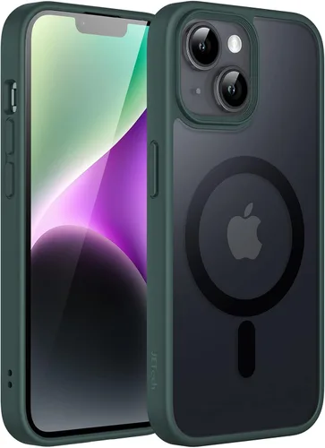 Vista 11 de JETech Funda magnética para iPhone 14 de 6.1 pulgadas, compatible con MagSafe, translúcida mate, delgada, a prueba de golpes, color negro