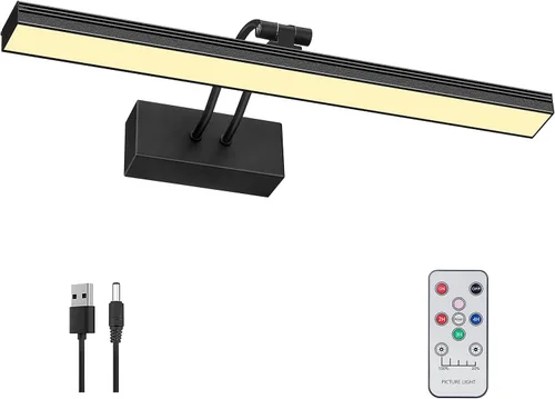 Vista 12 de FUNCHDAY Luz para Cuadros, Luces de Arte a Batería para Pared, Luz Inalámbrica con Control Remoto para Pinturas con Temporizador y Regulable
