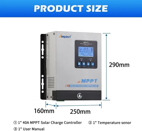 Vista 6 de 40A Controlador de Carga de Panel Solar MPPT, Regulador de Batería Solar 12v 24v 36v 48v auto máx 150v Entrada PV, adecuado para Batería de Litio