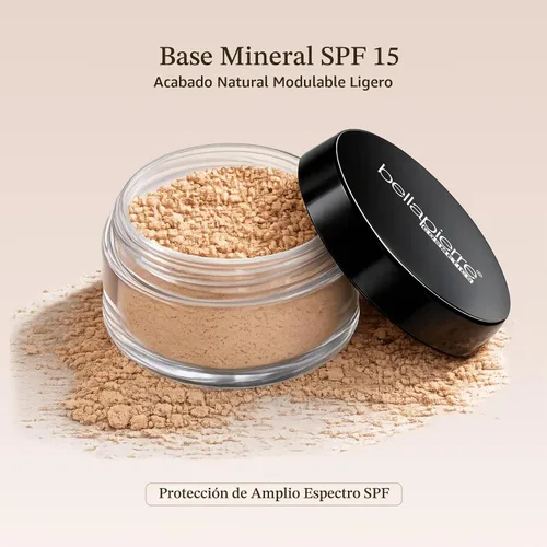 Vista 2 de bellapierre Mineral Foundation SPF 15 - Base de maquillaje mineral de cobertura completa con acabado mate, vegano, libre de crueldad