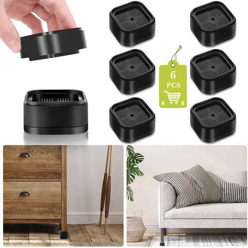 Vista 13 de Paquete de 12 elevadores de muebles de 1, 2 o 3 pulgadas, elevadores de cama ajustables resistentes para mesa, escritorio, sofá, silla, gabinete