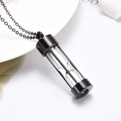 Vista 2 de misyou Joyería de cremación para cenizas Recuerdo conmemorativo para cenizas de reloj de arena, colgante de urna de cremación para cenizas