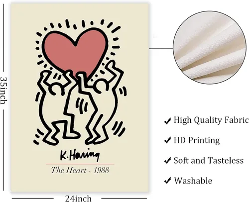 Vista 7 de Atrippy Pósteres minimalistas grandes, tapiz artístico para dormitorio, tapiz estético de pared de dibujos animados, bohemio y divertido póster