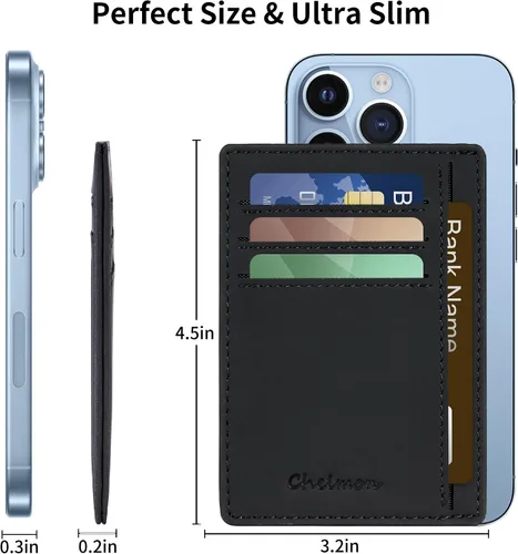 Vista 59 de Cartera Chelmon Slim RFID - Cartera de bolsillo frontal minimalista para tarjetas de crédito delgadas