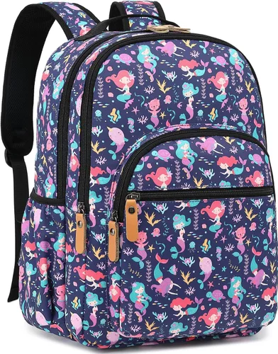 Vista 105 de Leaper Mochila para laptop para mujer: linda mochila floral para escuela, universidad, viajes, trabajo, mochila ligera para niños, Negro margarita