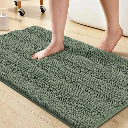 Vista 56 de Turquoize Alfombra de baño de chenilla de lujo para baño, extra absorbente, alfombra de ducha de microfibra antideslizante para baño, alfombra Aqua