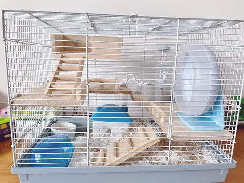 Vista 5 de Plataforma de madera con escalera, estructura de actividad para mascotas, pájaro, chinchilla, conejillo de indias, hámster, accesorios de jaula