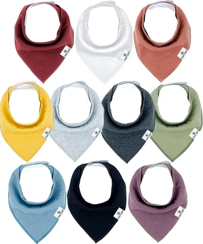 Vista 18 de Diaper Squad 10-Pack Organic Cotton Baby Bibs for Baby Boy, Girl