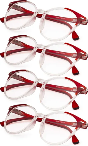 Vista 4 de Paquete de 4 elegantes lentes de lectura de gran tamaño para mujer