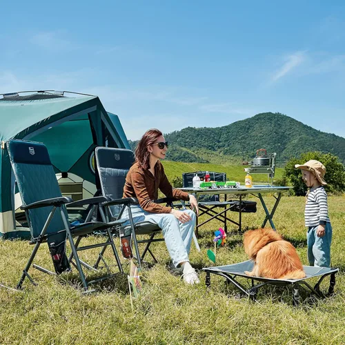 Vista 2 de Timber Ridge Silla mecedora ajustable de 3 niveles, respaldo alto acolchado ergonómico, soporta 300 libras, balancín estable antipunta, reposabrazos