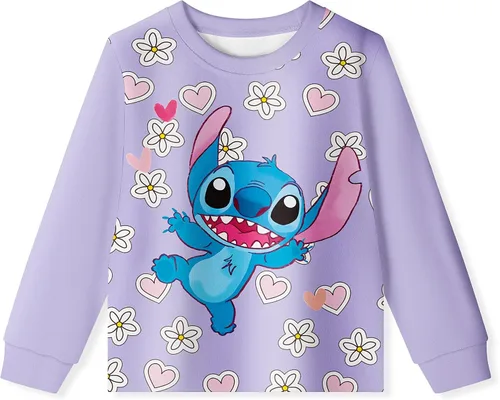 Vista 2 de BEAUTY CUTJE Conjunto de 2 piezas de camiseta de dibujos animados para niñas grandes
