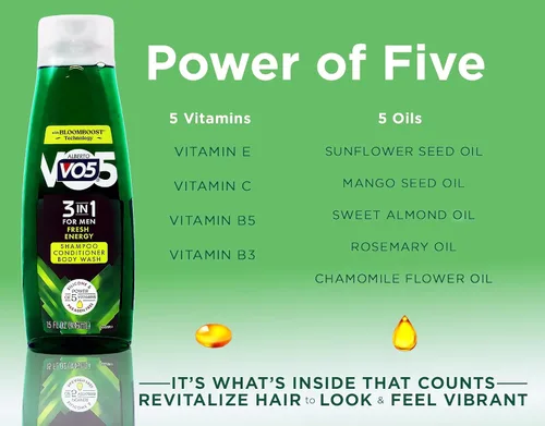 Vista 7 de Alberto VO5 - Champú acondicionador 3 en 1 para hombre, paquete de 3, gel de baño Fresh Energy, 12.5 onzas