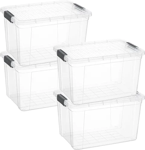 Vista 170 de Superio Mini contenedor de almacenamiento de plástico para crayón, suministros de arte y estuche de costura, organizador pequeño apilable