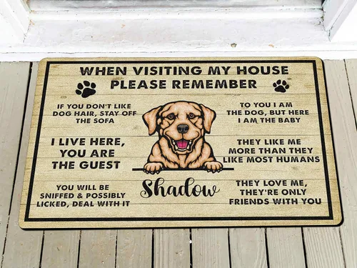 Vista 25 de VOTANTA Felpudo personalizado con mastín de abruzzese, tapetes personalizados para perros, regalos divertidos para los amantes de los perros, dueños