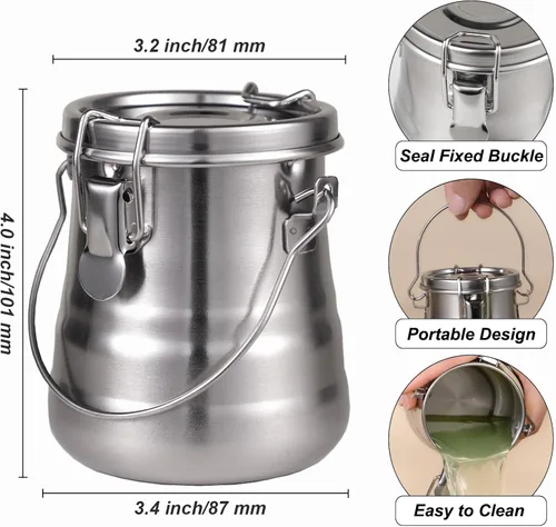 Vista 2 de Limpiador y soporte para pinceles de pintura, arandela hermética de acero inoxidable con filtro poroso extraíble para pintar (13.5 oz/13.5 fl oz)
