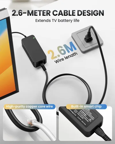 Vista 6 de 19V Power Cord for LG Monitor & Samsung TV Replacement Power Adapter