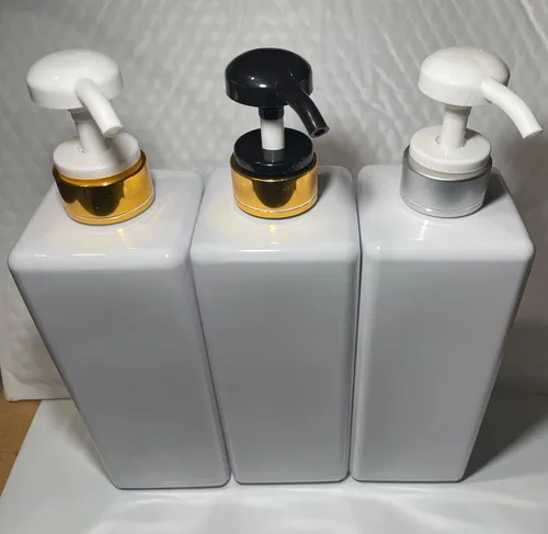 Vista 6 de Botellas de plástico vacías cuadradas de champú, acondicionador, loción de jabón recargable, sin BPA para gel corporal, hidratante, crema facial