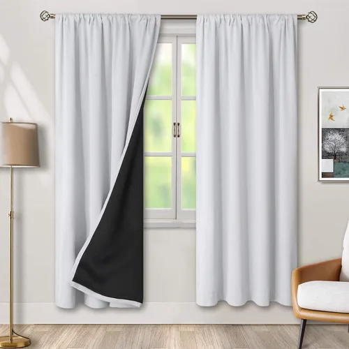 Vista 48 de BGment - Cortinas opacas para sala de estar de 63 pulgadas de largo, juego de 2 paneles, cortinas para oscurecer toda la habitación, cortinas
