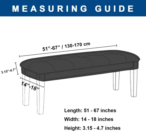 Vista 7 de WOMACO Funda para Banco de Comedor - Fundas Elásticas de Spandex para Cojín de Asiento Tapizado Protectores de Asiento de Banco de Cocina y Comedor
