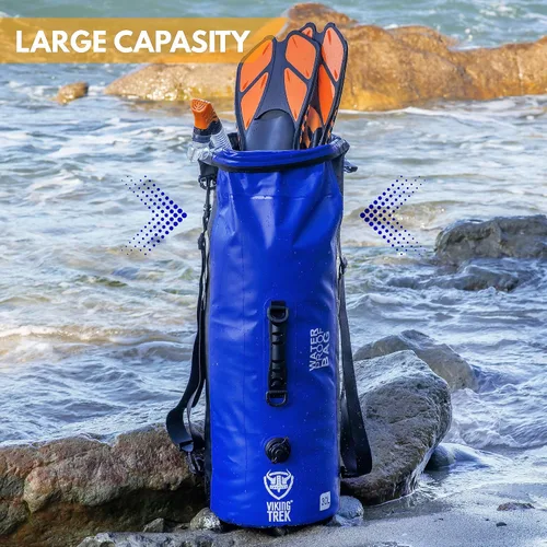 Vista 6 de Bolsa seca impermeable - Saco seco con parte superior enrollable recortada - Compresión seca - Mantiene el equipo seguro y seco para camping