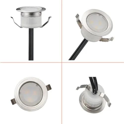 Vista 6 de Luz LED de bajo voltaje para terraza, impermeable, para exteriores, jardín, patio, lámparas de decoración empotradas, escaleras, paisajes, caminos