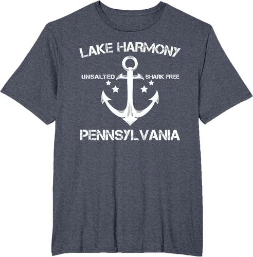 Vista 78 de Playera divertida de Lago Harmony Pennsylvania para acampada o pesca Negro